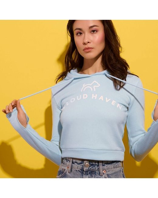 Cloud Haven Blue Cozy Crop Hoodie
