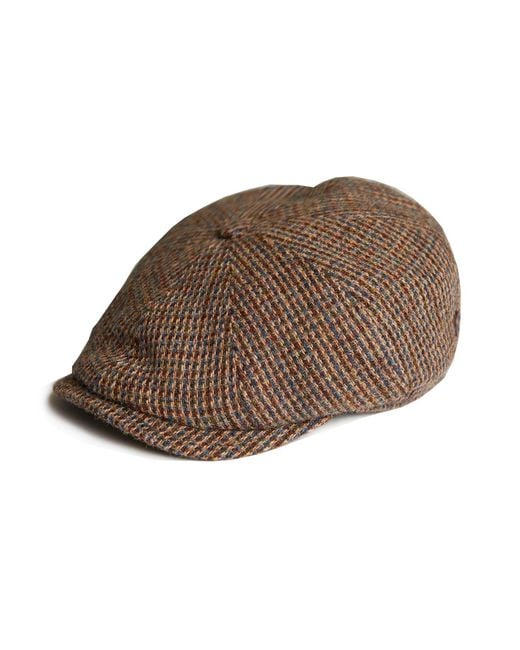 Dasmarca Hats Brown Harrison Heather Harris Tweed Newsboy Cap for men