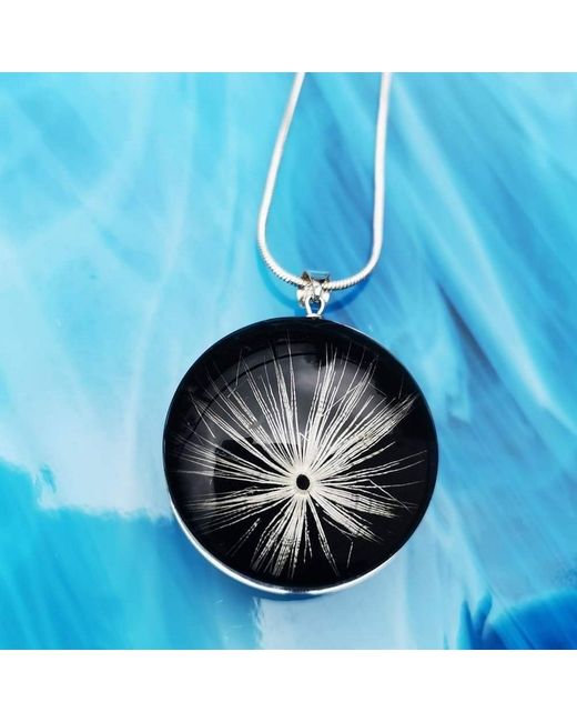 Laura Daili Black Wishkeeper – Dandelion Puff Glass Pendant