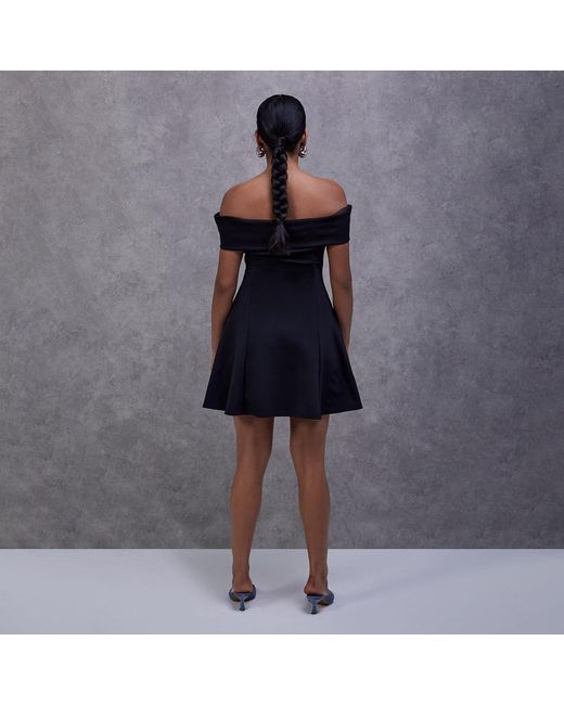 Celestine & Mae Black Solaris Bardot Mini Dress