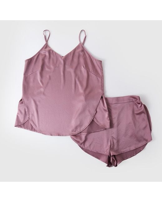 Soft Strokes Silk Purple Pure Mulberry Silk Petal Shorts, Mid-Waist, Silk Charmeuse