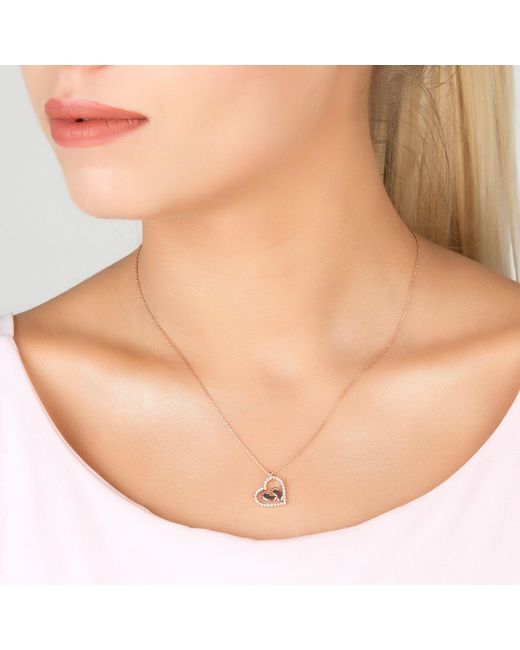 Latelita London Metallic Heart Mum Pendant Necklace Rosegold