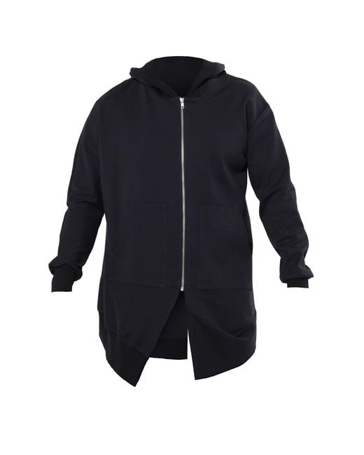 Metamorph Blue Asymmetric Zip Hoodie for men