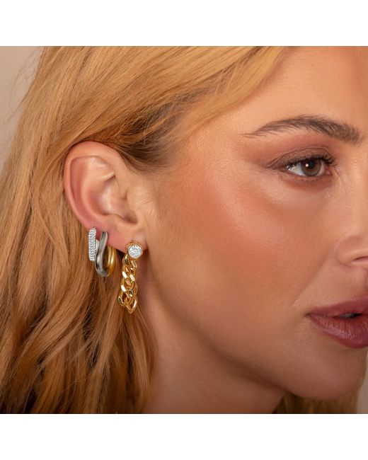 SHYMI White Two Tone U Shape Earrings