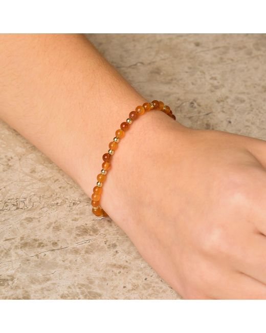 Nellou Jewellery Red Jewel Bead July Birthstone Bracelet Plated Sterling