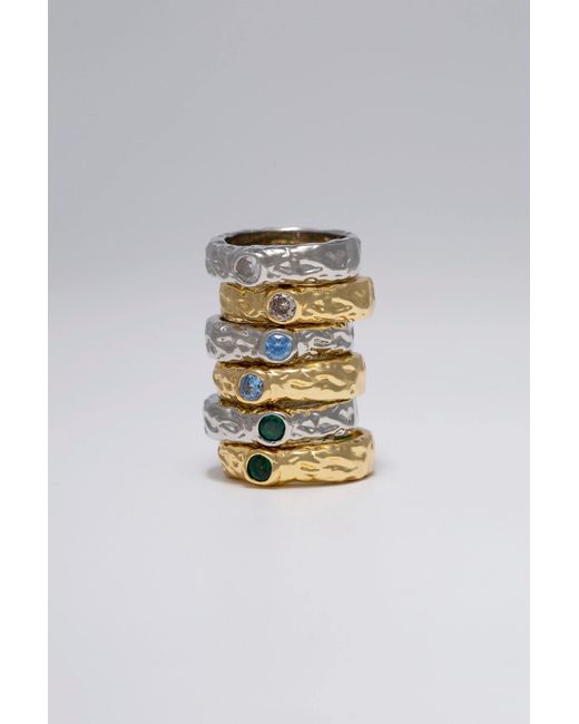 Classicharms White Sylvie Molten Gemstone Stackable Ring