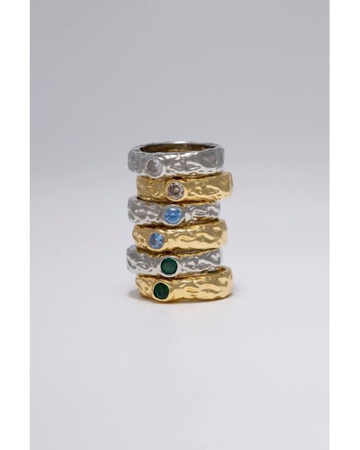 Classicharms Metallic Sylvie Molten Emerald Stackable Ring
