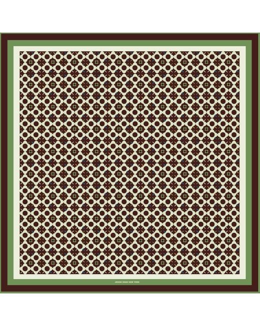 Jessie Zhao New York Black Double Sided Silk Scarf Of Polka Dot Bloom