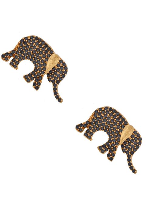 Ebru Jewelry Metallic Guardian Elephant Stud Earrings