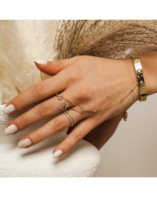 BLOOMTINE | Earth Angel HQ Metallic Illuminess Premium Vermeil Moissanite Sparkle Hand Chain