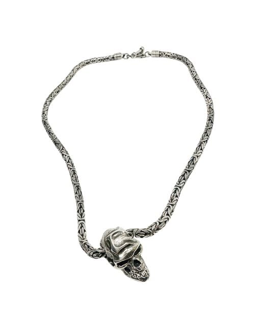 Tg-Jewellery by Tamara Gervasio Metallic Sterling Skull Pendant Necklace – Oneself Japanese Symbol Engraving for men