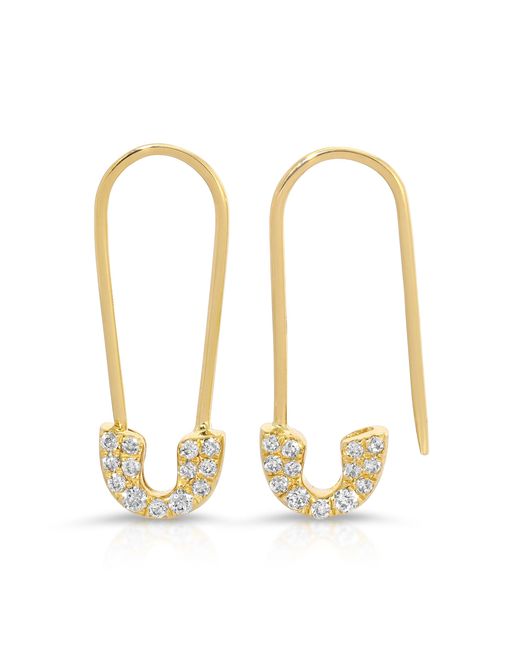 Maya Brenner Metallic Pavé Safety Pin Earring