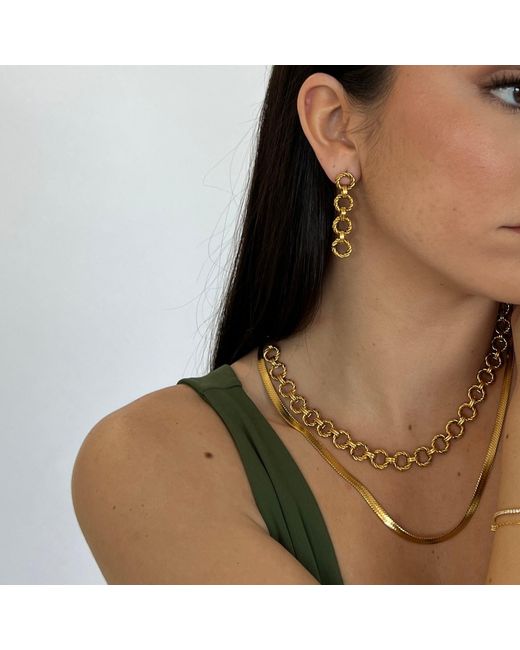 Nazzar Metallic Twist Link Chain Earrings