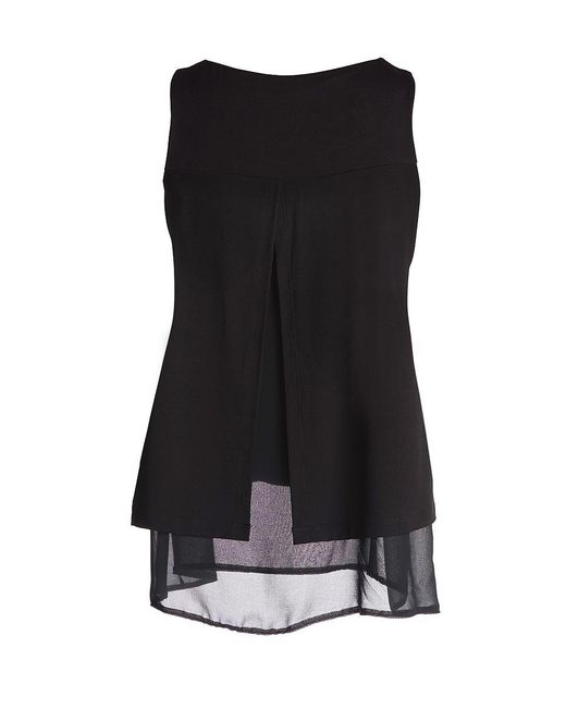 Conquista Black Layered Sleeveless Top