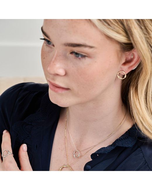 Lulu and Boo Jewellery Metallic Small Molten Halo Solid Sterling Necklace