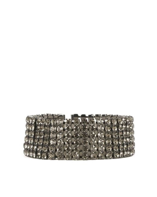 Addicted Metallic Asteria Choker With Strands Of Rhinestones