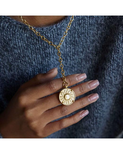 Olivia Le Metallic Reversible Two Tone Coin Lariat Necklace