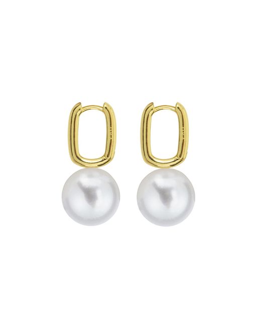 Ora Pearls Metallic Aetis X Large Pearl Hoop Earrings