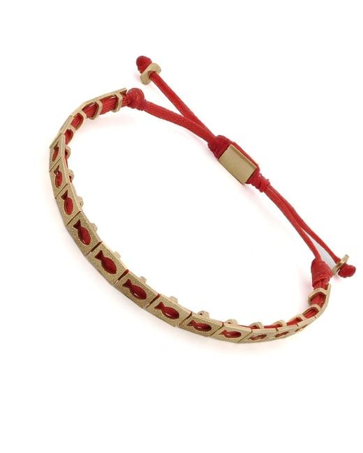 Ebru Jewelry Red Lucky Fish Woven String Bracelet for men