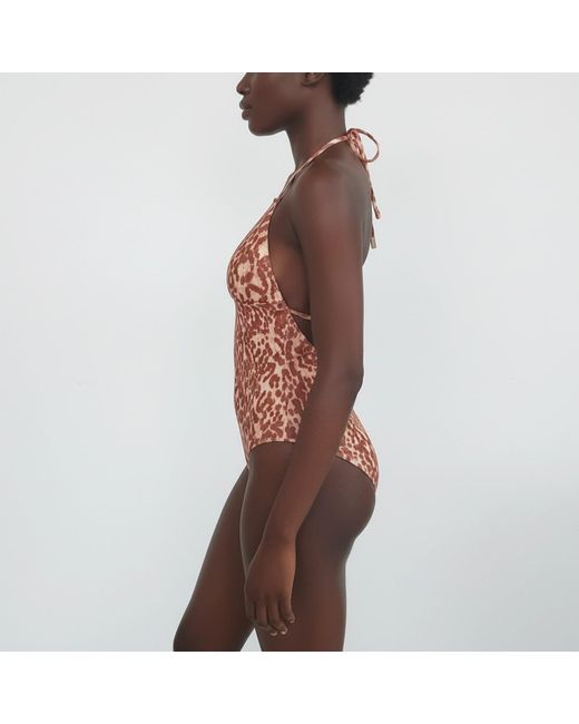 Jessie Zhao New York Orange Neutrals Savanna Reversible One Piece Swimsuit