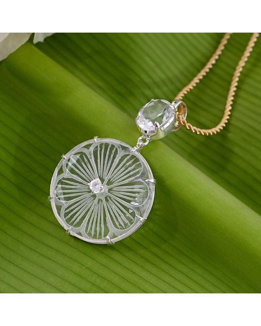 Emma Chapman Jewels Metallic Etched Crystal Magdalene Pendant