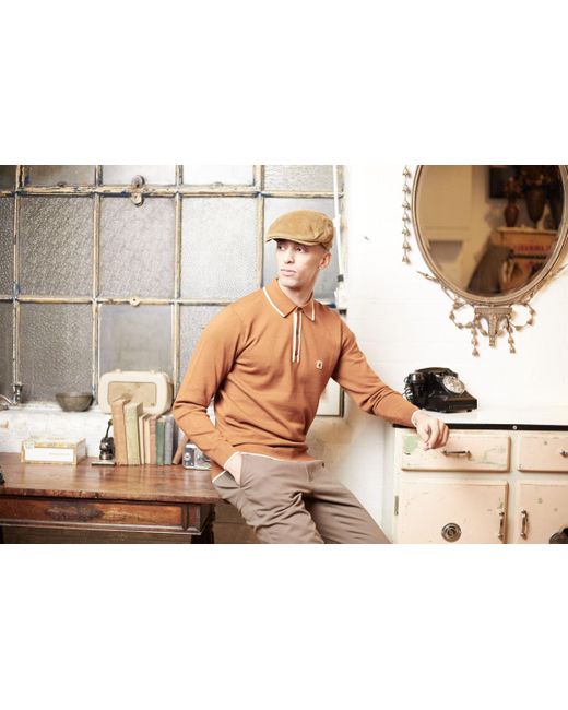 Dasmarca Hats Brown Dylan Camel Italian Cord Flat Cap for men