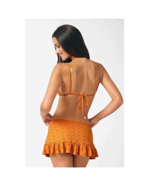 Blackbough Swim Brown Cynthia Triangle Top Caramel Eyelet