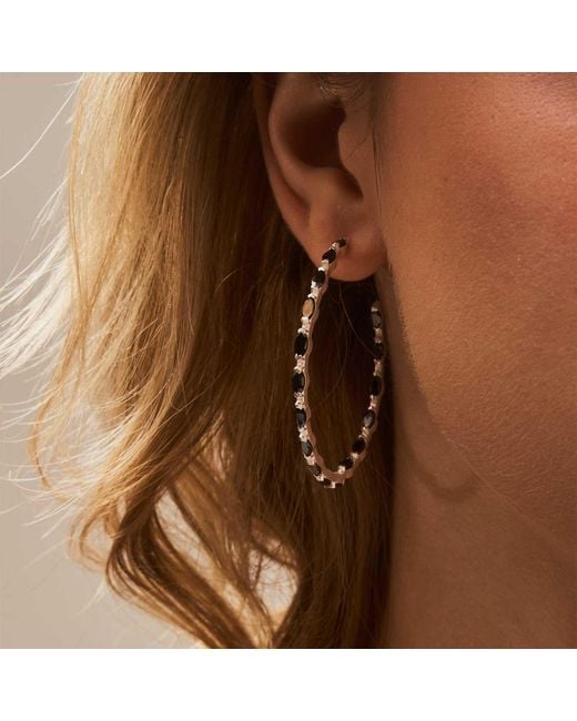 Moon London Metallic Epic Spinel Large Sterling Hoops