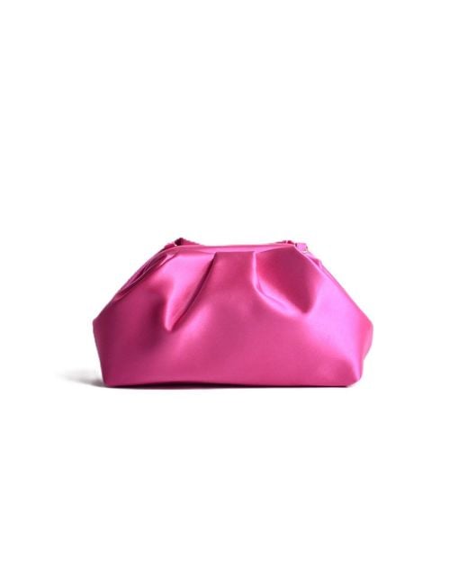 Springmoonatelier Pink Royal Fuchsia Satin Evening Clutch