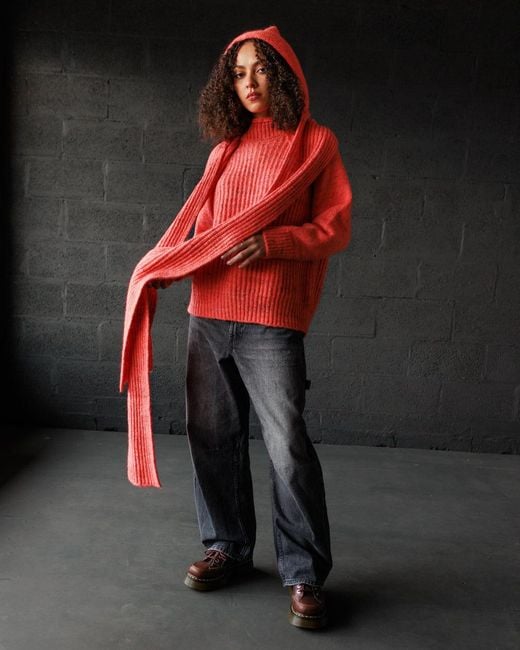 Mabli Red Moya Hooded Scarf