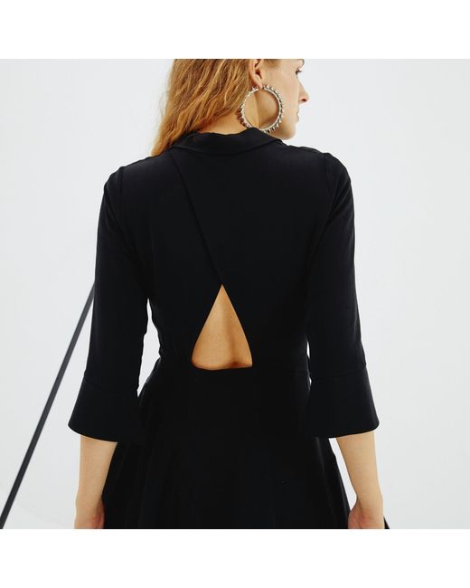 Mirimalist Black Tencel Shirt Dress