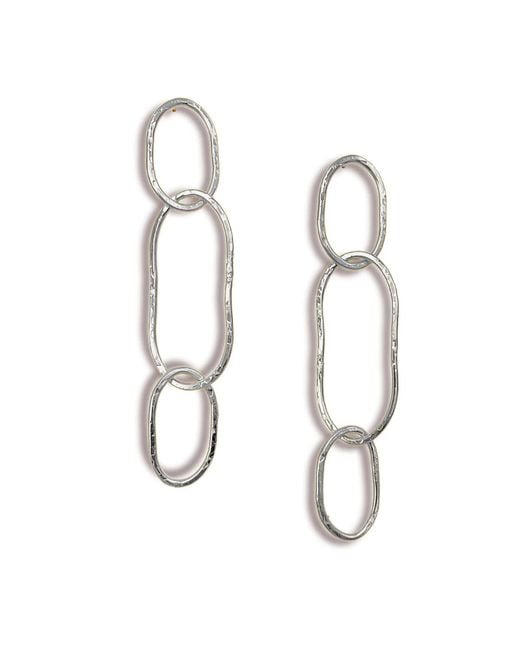 Jaredjamin White Shackle Link Dangle Post Earrings