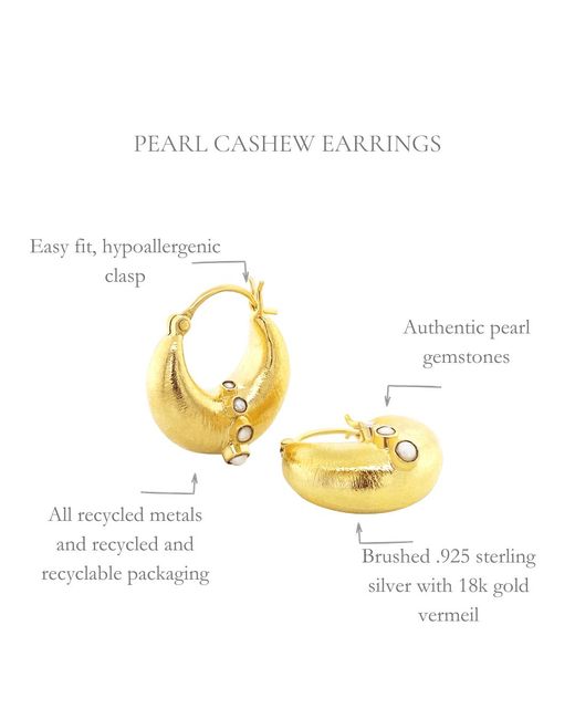 GEM BAZAAR Metallic Pearl Cashew Drop Earrings
