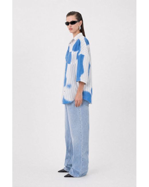 mysimplicated Blue Stripes Oversized Shirt W