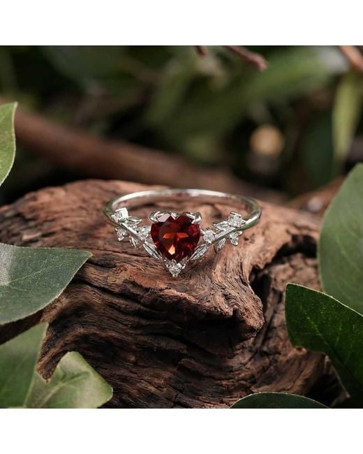 Azura Jewelry New York Red Heart Desire Mozambique Garnet Vermeil