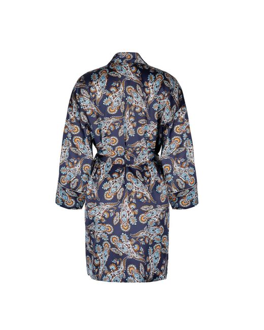 Oh!Zuza Blue Neutrals Silk Slip & Robe Set