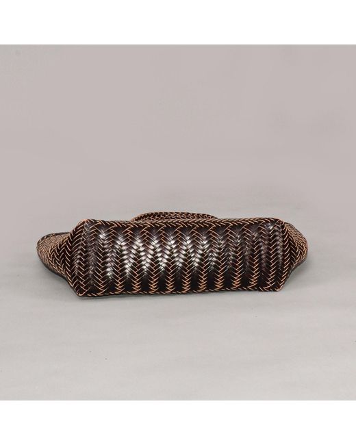 Rimini Brown Hand Weaving Leather Bucket 'Evelina'