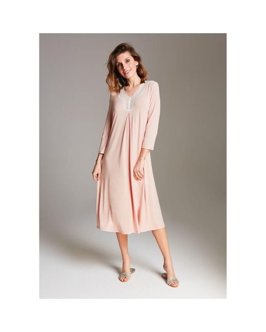 Oh!Zuza Pink Lightweight Nightgown With Lace