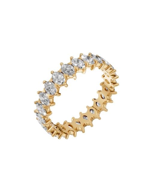 Aya Fine Jewelry Metallic Handcrafted Marquise Lab Diamond Eternity Band & Wedding Ring