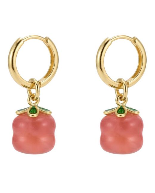seree Red Harvest Agate Charm Earrings