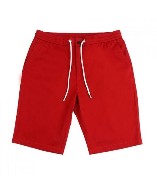 DAVID WEJ Red Plain Drawstring Shorts – for men