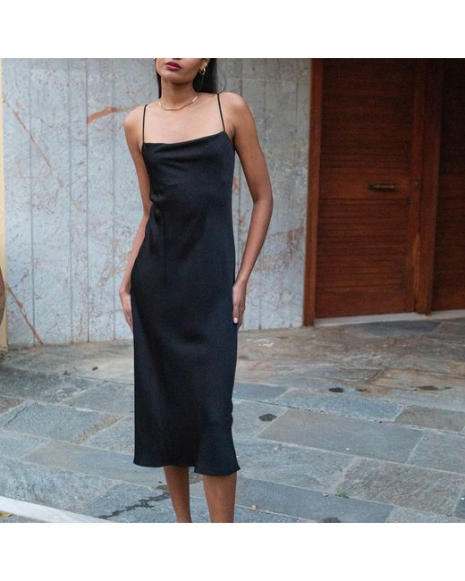 Roses Are Red Black The Midi Slipdress