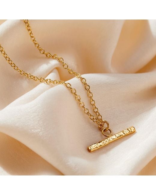 Posh Totty Designs Metallic Plated Textured T Bar Necklace