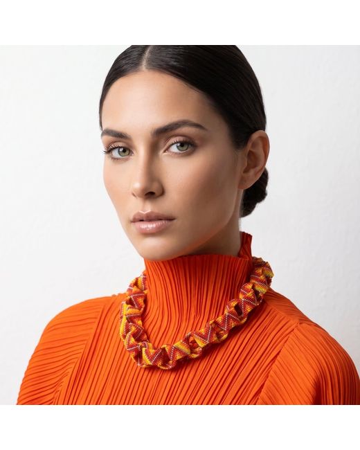 Iliana Arrazola Red Bold Chunky Link Necklace, And