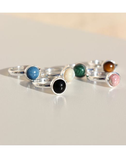 FV Jewellery White La Stèle And Tiger's Eye Circle Ring