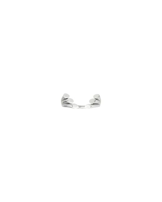 Gutta Design White Symmetry Ring Rhodium Plated
