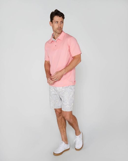 Lords of Harlech Pink Pietro Polo Shirt for men