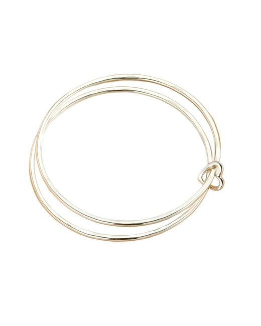 Posh Totty Designs Metallic Sterling Double Bangle With Heart