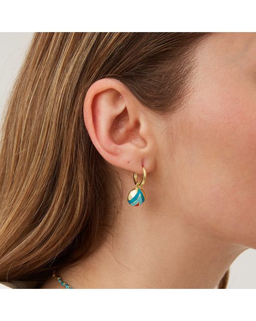 Spero London Blue Enamel Five Color Sterling Earrings