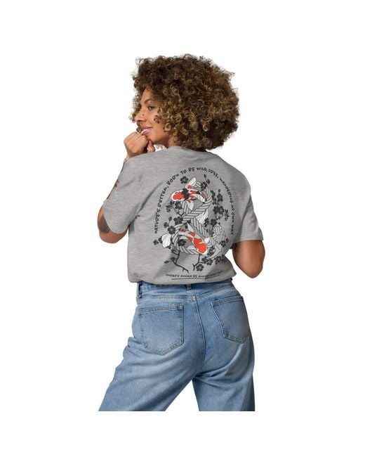 Anchor and Crew Gray Heather Koi Fish Another Good Day Organic Cotton T-Shirt
